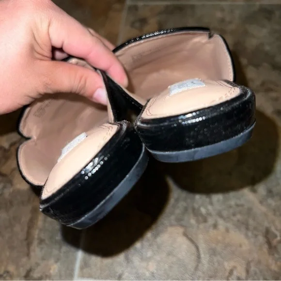 NEW Steven by Steve Madden Heidie Black Textured Slip On Pointed Toe Mule Flats - Picture 9 of 10